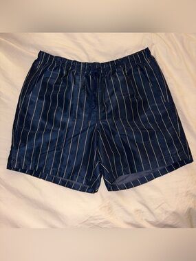 DSG Navy Blue with Gold Stripes Men’s 6” Inseam Rec Shorts size S